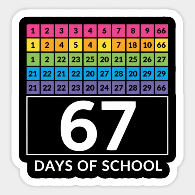 67 Classroom Countdown Number Chart Sticker by ArtistTee ⭐⭐⭐⭐⭐